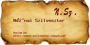 Nánai Szilveszter névjegykártya